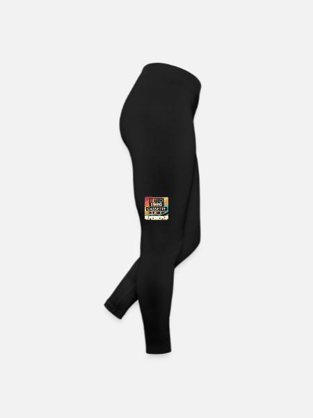 Retro 1975 Vintage 1980 - 1980 Geburtstagsgeschenk - Frauen Jersey Leggings - Schwarz - Rechts