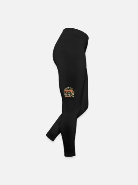 Februar 1982 Retro Geboren Februar 1982 Geburtstag - Frauen Jersey Leggings - Schwarz - Rechts