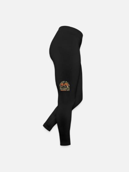 März 1977 Geburtstagsgeschenk, geboren im März 1977 - Frauen Jersey Leggings - Schwarz - Rechts