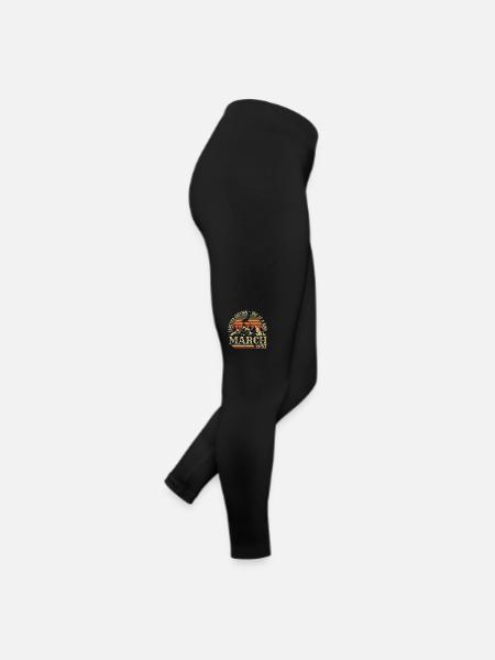Geburtstagsgeschenk März 1957, Geboren im März 1957 - Frauen Jersey Leggings - Schwarz - Rechts