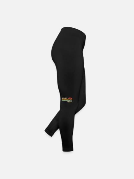 1 Jahr Baumwolle Hochzeit Stufe 1 freigeschaltet - Frauen Jersey Leggings - Schwarz - Rechts