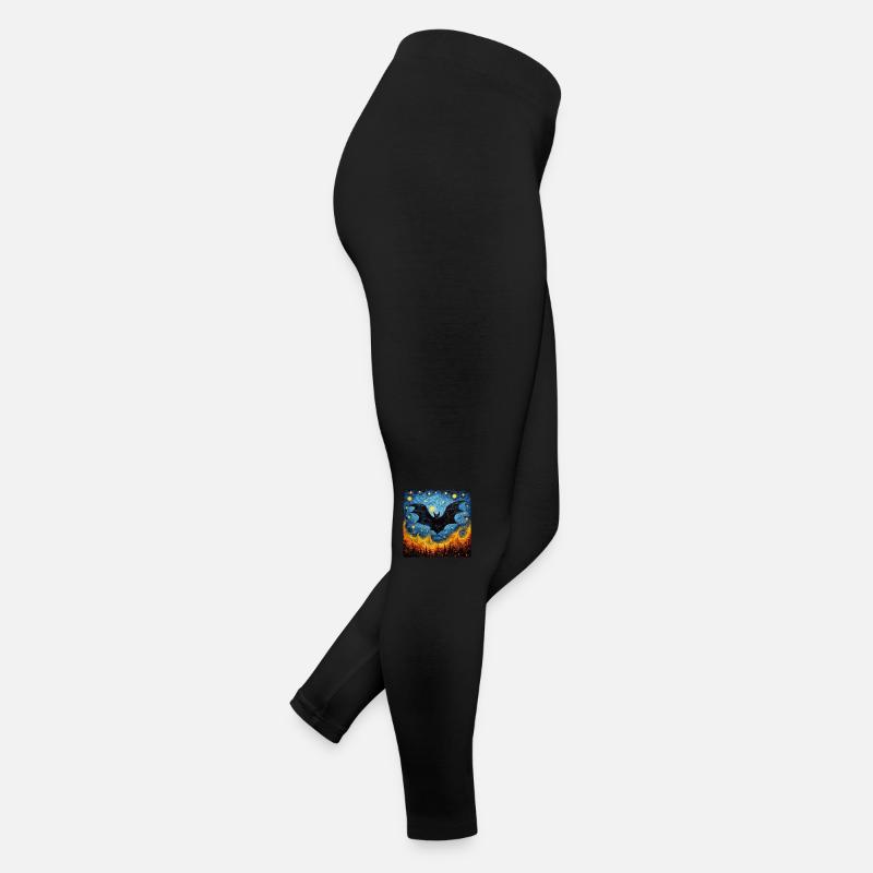 fledermaus, van gogh, sternennacht, tier Frauen Jersey Leggings