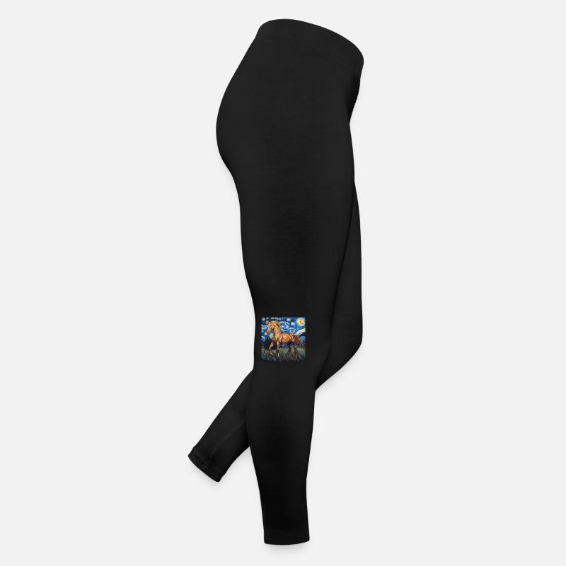 Cheval, Animal, Van Gogh, Nuit Étoilée Legging en jersey Femme