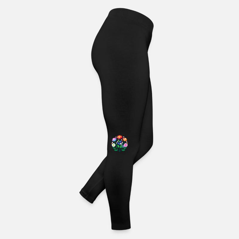 subtle bi pride flowers - Women’s Jersey Leggings - black