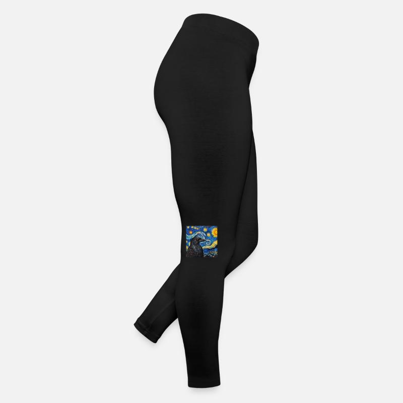 rabe, vogel, van gogh, sternennacht Frauen Jersey Leggings