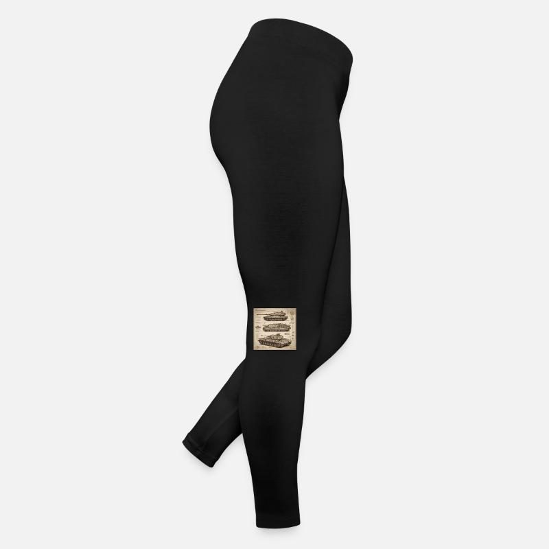 Blueprint / Sepia / Vintage / Retro / Robot Women’s Jersey Leggings