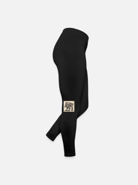 Plan / Sépia / Vintage / Rétro / Robot - Legging en jersey Femme - noir - Droite