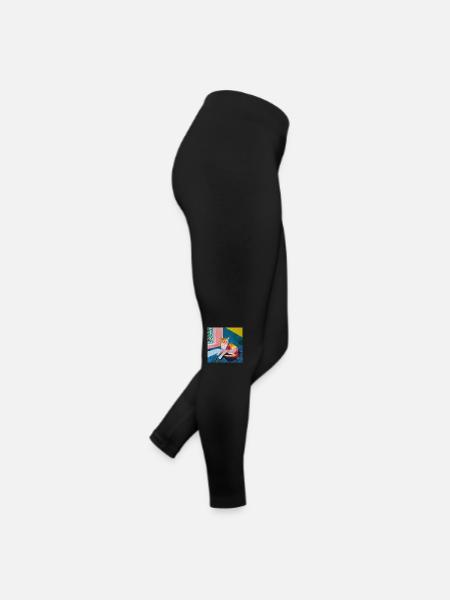 Katze, katzenmotiv, popart, geschenk, geschenkidee - Frauen Jersey Leggings - Schwarz - Rechts