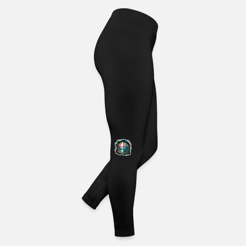 Fenêtre dans la forêt / Arbres / Vue / Sauvage Legging en jersey Femme