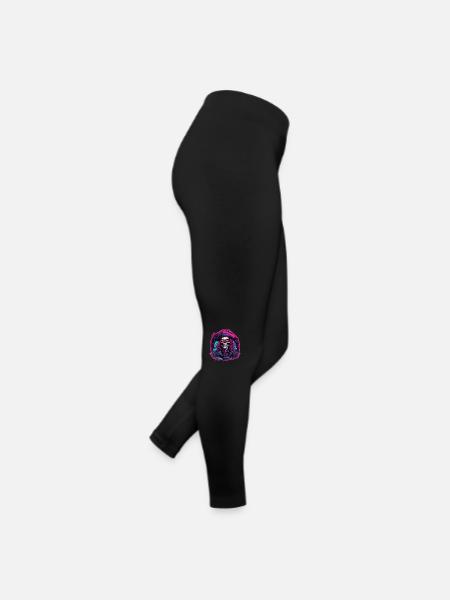 Pirat / Ahoi / Anker / Kapitän / Totenkopf / Rum - Frauen Jersey Leggings - Schwarz - Rechts