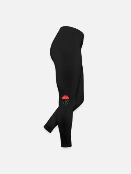 Gouttes de pluie sous le parapluie - Legging en jersey Femme - noir - Droite