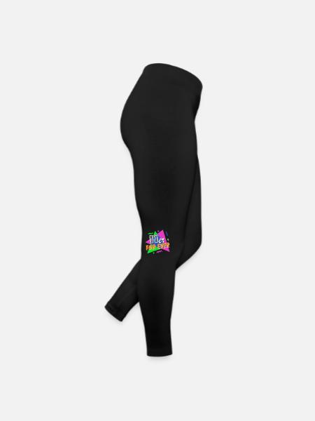 80s For Ever - 80s - colorful + crazy - Women’s Jersey Leggings - black - Right