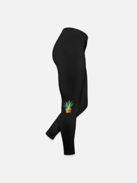Pflanze grün Topfpflanze Blätter - Frauen Jersey Leggings - Schwarz - Rechts