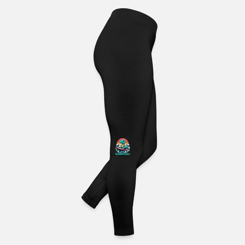 Mignon T-Rex Surfer Surfer Cadeau de surf Legging en jersey Femme