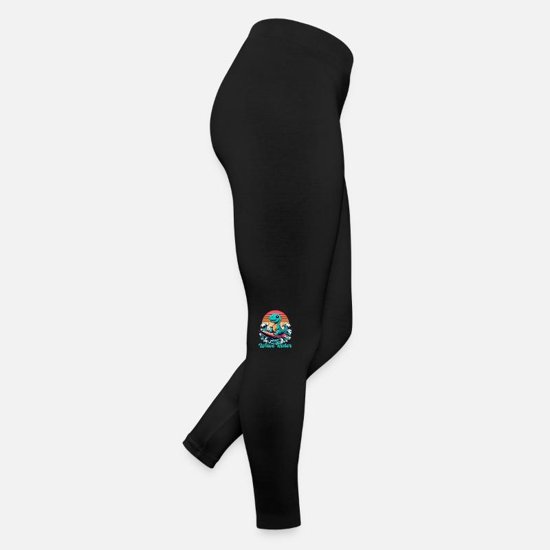 Mignon T-Rex Surfer Surfer Cadeau de surf Legging en jersey Femme
