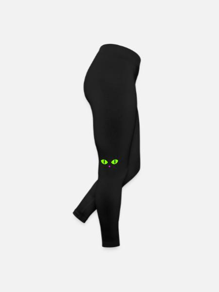 Green Cat's Eyes - Women’s Jersey Leggings - black - Right