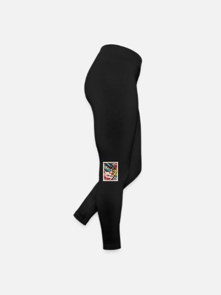 Héros de bande dessinée comme tampon rétro - Legging en jersey Femme - noir - Droite