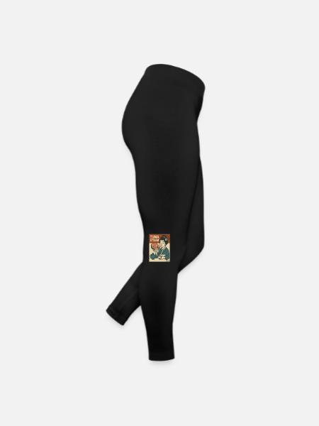 Geisha mit Thunfisch Steak Retro Japan Stil - Frauen Jersey Leggings - Schwarz - Rechts