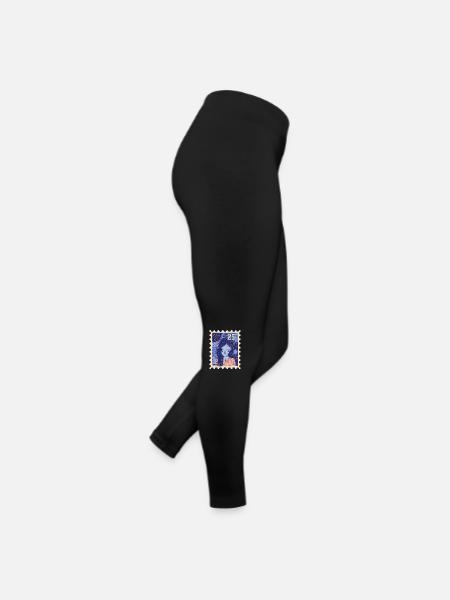 Fille aux cheveux longs au look rétro - Legging en jersey Femme - noir - Droite