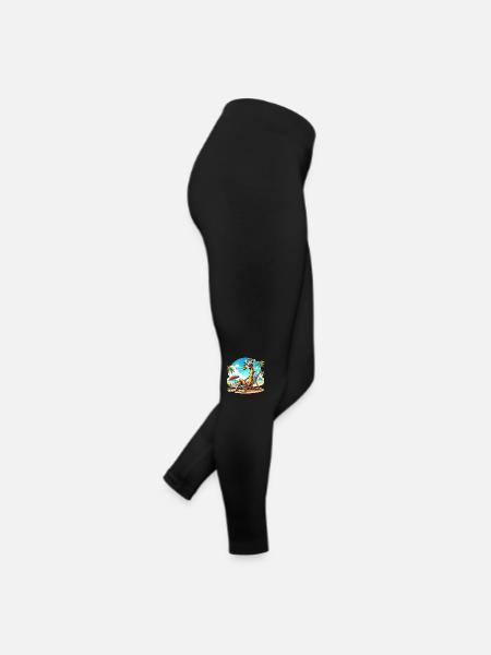 Urlaub Glückseligkeit Giraffe Faul für einen - Frauen Jersey Leggings - Schwarz - Rechts