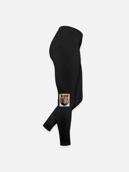 Lion - Frauen Jersey Leggings - Schwarz - Rechts