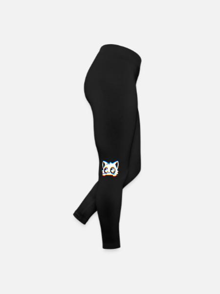 EDM Cat Glitch Style - Women’s Jersey Leggings - black - Right