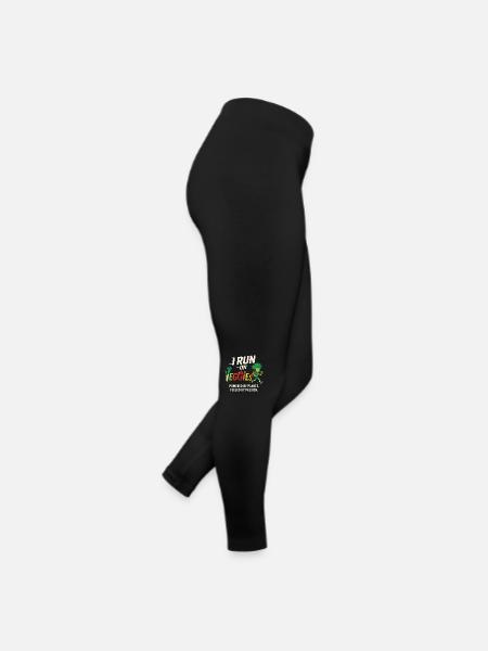 Ich laufe auf Gemüse - Frauen Jersey Leggings - Schwarz - Rechts