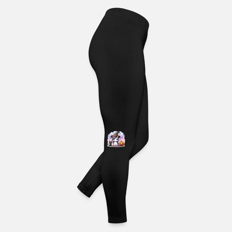 Halloween Licorne Sorcière Chapeau Chat Mignon Citrouille Legging en jersey Femme
