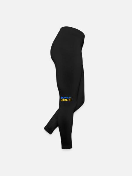 Slava ukraini - Frauen Jersey Leggings - Schwarz - Rechts