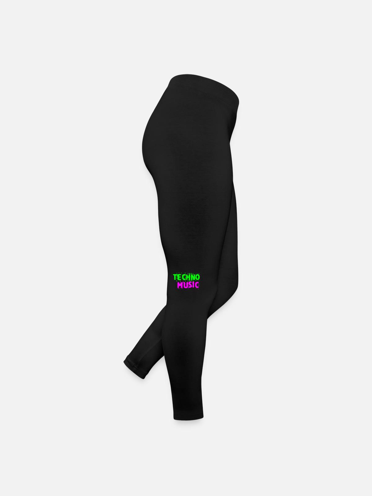 Techno music - Women’s Jersey Leggings - black - Right