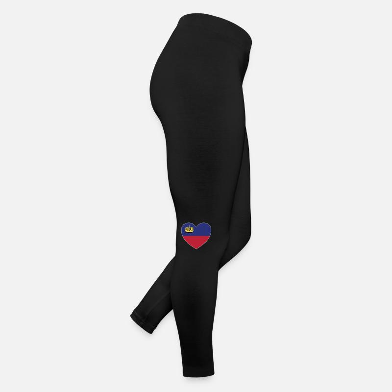Drapeau du Liechtenstein en forme de cœur Legging en jersey Femme