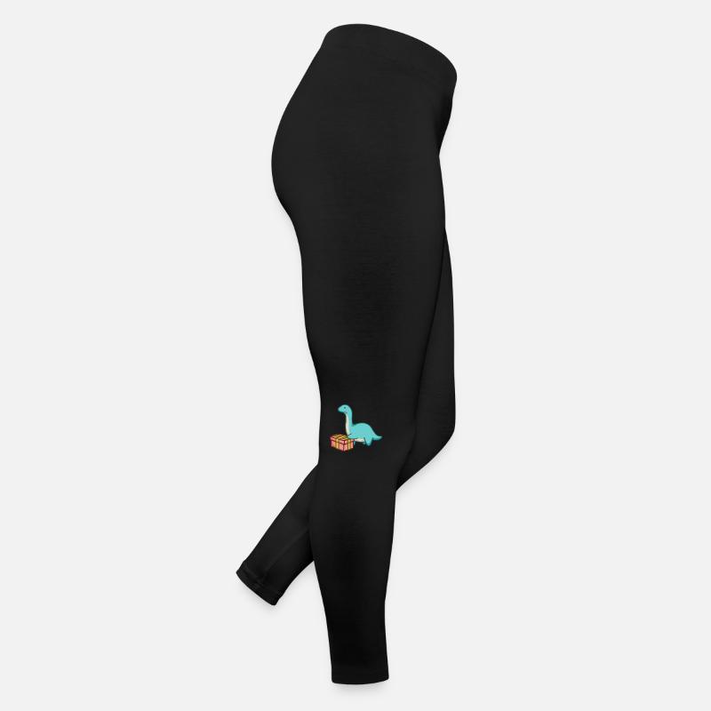 hugadino dino with gift, cute dinosaur Women’s Jersey Leggings