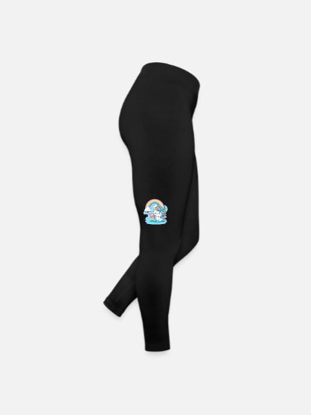 Licorne arc-en-ciel pour enfants - colorée et gaie - Legging en jersey Femme - noir - Droite