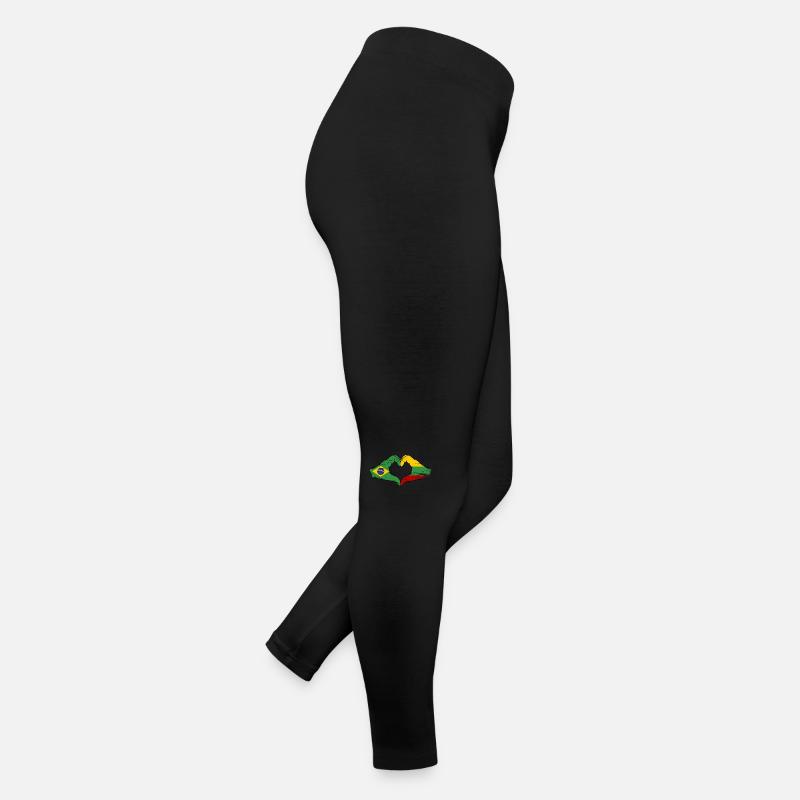 Brasilien Litauen Flagge Haende Herzform used Frauen Jersey Leggings