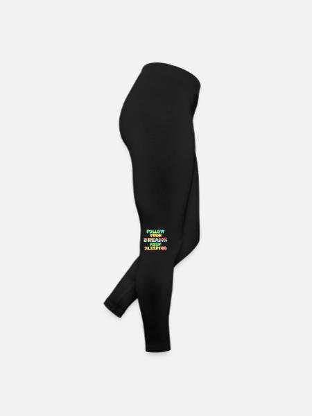 Lass deine Träume weiter schlafen - Frauen Jersey Leggings - Schwarz - Rechts