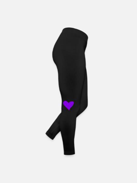 Heart Purple Gift Idea Violet Heart Love - Women’s Jersey Leggings - black - Right