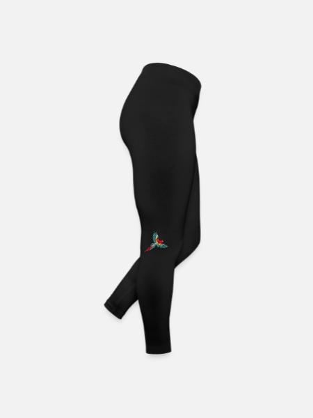 Papagei - Frauen Jersey Leggings - Schwarz - Rechts