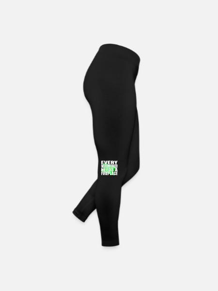 birthday gift wood quote gift idea cutter - Women’s Jersey Leggings - black - Right