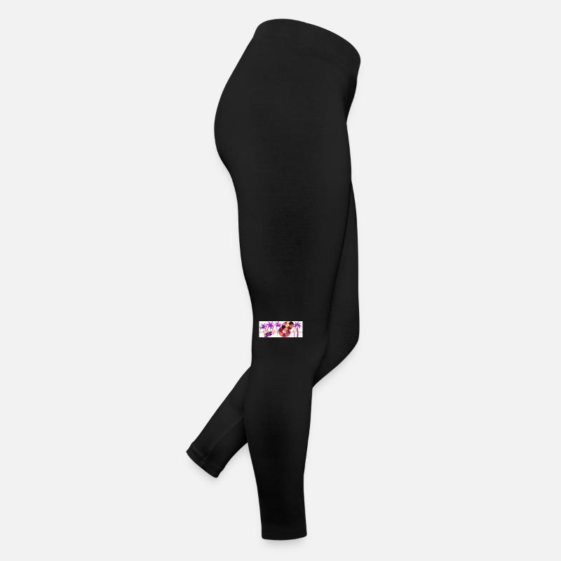 palms and traces - Women’s Jersey Leggings - black