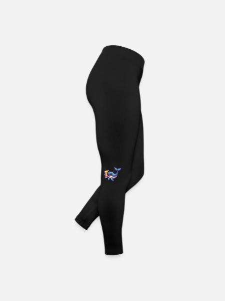 Wal Bier Pixel - Frauen Jersey Leggings - Schwarz - Rechts