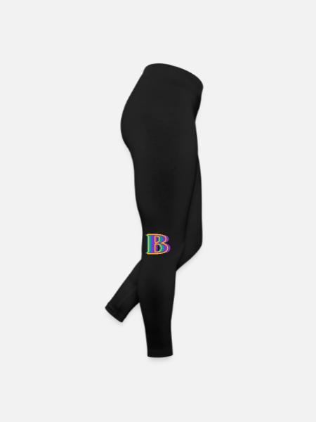 Multicoloured letter b - original gift idea - Women’s Jersey Leggings - black - Right