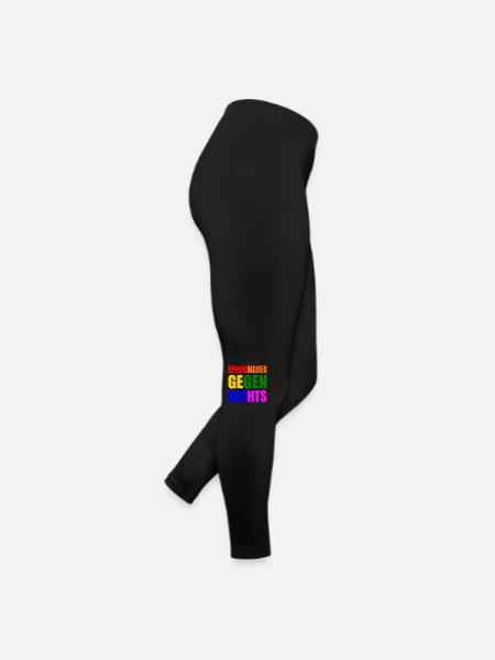 brandmauer gegen rechts - Frauen Jersey Leggings - Schwarz - Rechts