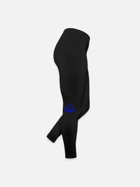 tortue cachée timide sourire drôle - Legging en jersey Femme - noir - Droite