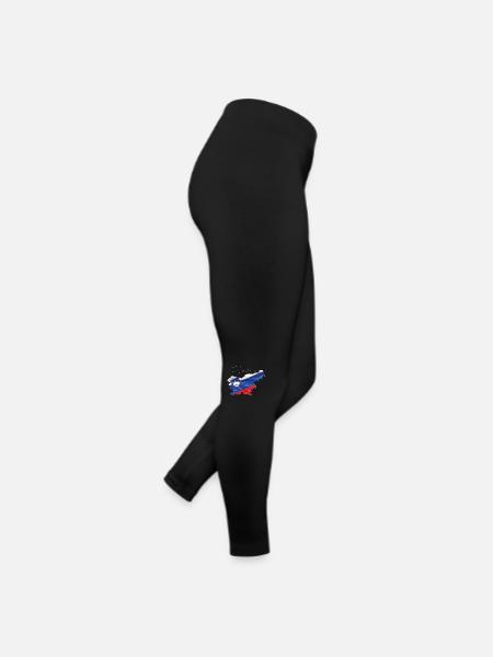 Slowenien Flagge in der Slowenien Landkarte EN - Frauen Jersey Leggings - Schwarz - Rechts