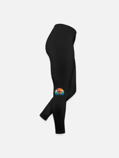 Perroquet Rétro Oiseau Été - Legging en jersey Femme - noir - Droite
