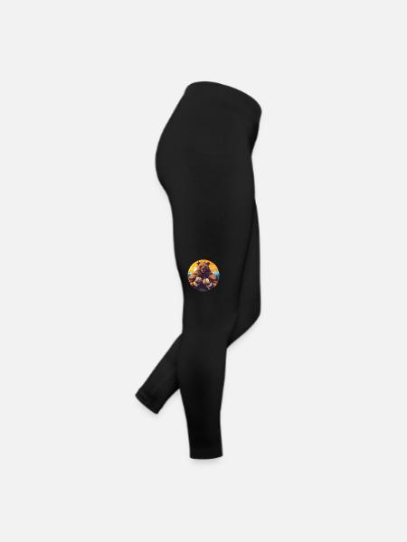 Bear Fitness Training Boxing Boxer Sunset - Women’s Jersey Leggings - black - Right