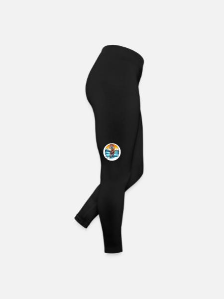 Zebra spielt Eishockey bei Sonnenuntergang - Sport - Frauen Jersey Leggings - Schwarz - Rechts