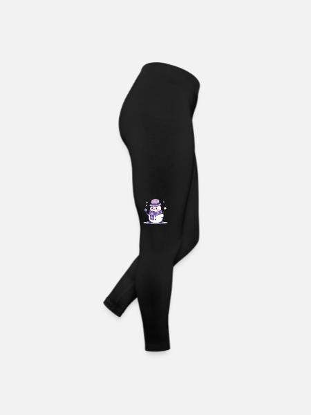 Cute Christmas Snowman - Holiday Design - Women’s Jersey Leggings - black - Right