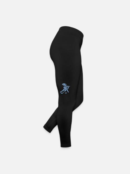 Minimalist Alien Silhouette Hockey - Women’s Jersey Leggings - black - Right