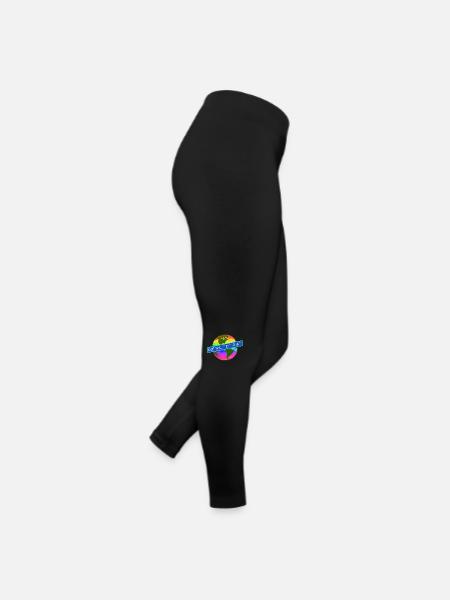 die welt ist bunt komtinente auf regenbogenfarben - Frauen Jersey Leggings - Schwarz - Rechts
